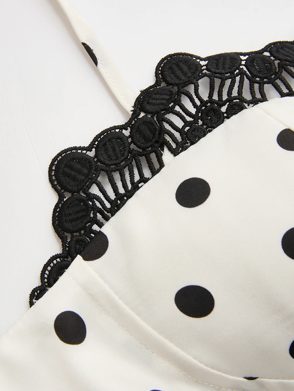 Polka Dot Lace Trim Cami Top & Skirt Sets - Picture 9 of 9